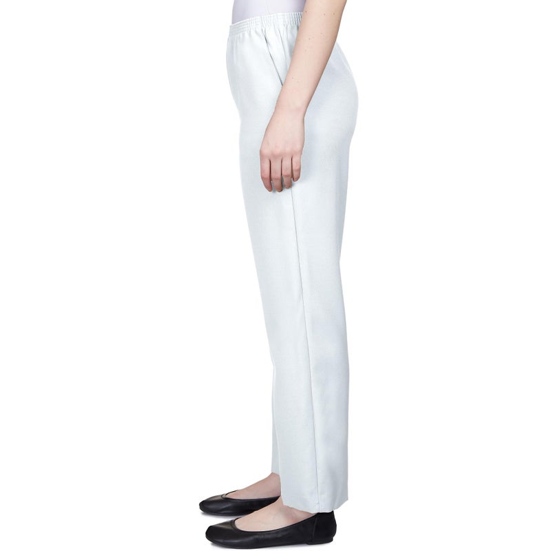 Alfred Dunner Women's Poly Proportioned Short Pant, White, 18 Petite - Image 4